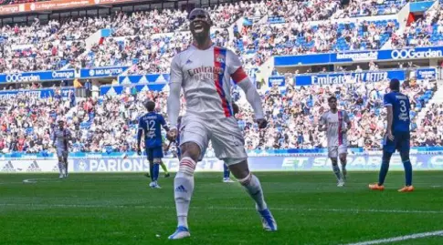 Musa Dembele Celebrates (Lyon Official Website)