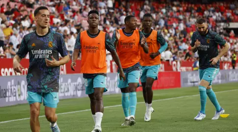 Real Madrid players warm up (Reuters)