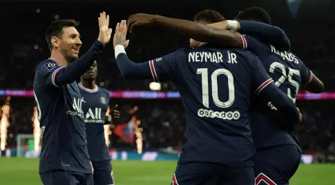 Andrew Pardes, Leo Messi and Neymar Celebrate (Reuters)