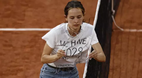 The girl who broke into the field (Reuters)