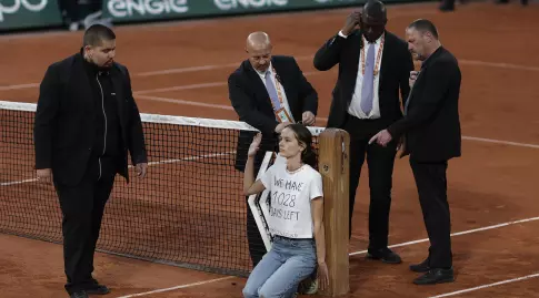 The girl who broke into the field (Reuters)