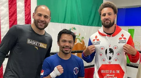 Manny Pacquiao, Michael and Clay Thompson (Instagram)