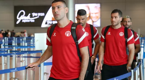 Eitan Tibi, Itai Schechter, Tomer Hemed and Ariel Harush on the way to the training camp (Lilach Weiss-Rosenberg)